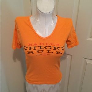 Authentic Harley Davidson top size s orange s/s
